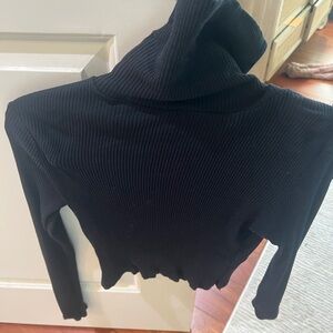 Topshop Black Ribbed Turtleneck Sweater